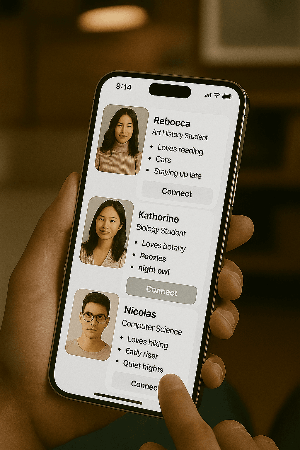 App browsing on iPhone